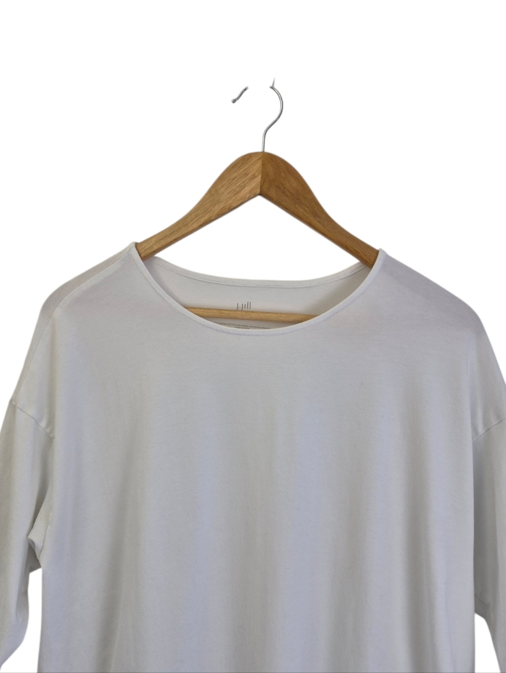 ⚪️2/$20 J. Jill Luxe Supima Ballet Sleeve Tunic Sz 1X White Miniminalist Capsule - Picture 3 of 10